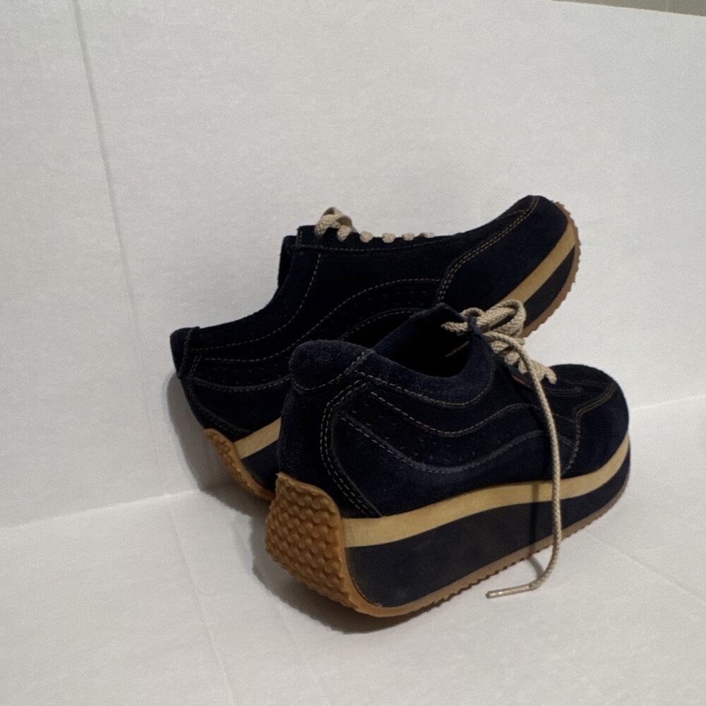 Steve Madden Women’s Size 8 Ralli Navy Suede Y2K Chunky Platform Sneakers - Picture 3 of 11